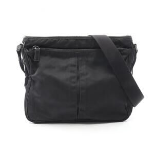 PRADA Black Leather Saffiano Shoulder Bag